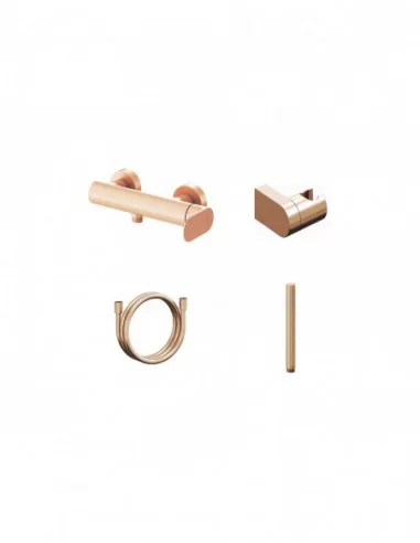 Sieninis dušo maišytuvas Eleganta, su dušo komplektu, Šlifuoto rožinio aukso, RAVAK