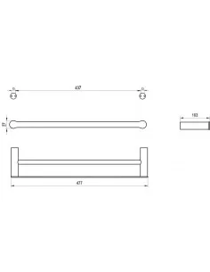 Dvigubas rankšluosčių laikiklis Fold FD 320, Juodas matinis, RAVAK