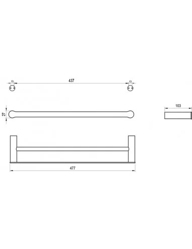 Dvigubas rankšluosčių laikiklis Fold FD 320, Juodas matinis, RAVAK