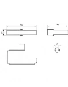 Tualetinio popieriaus laikiklis Fold FD 401, Šlifuoto nerūdijančio plieno, RAVAK