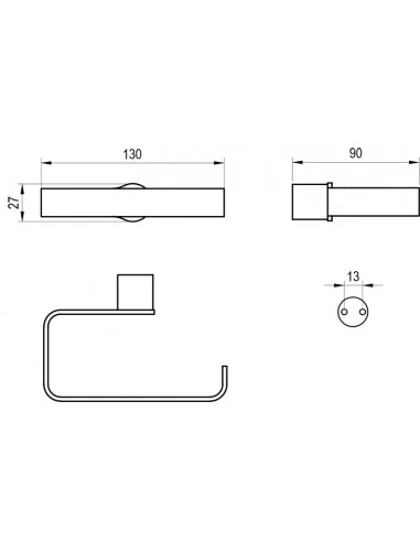 Tualetinio popieriaus laikiklis Fold FD 401, Juodas matinis, RAVAK