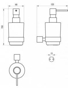 Sieninis skysto muilo dozatorius Fold FD 231, Šlifuoto nerūdijančio plieno, RAVAK