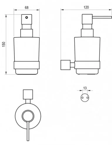 Sieninis skysto muilo dozatorius Fold FD 231, Šlifuoto nerūdijančio plieno, RAVAK