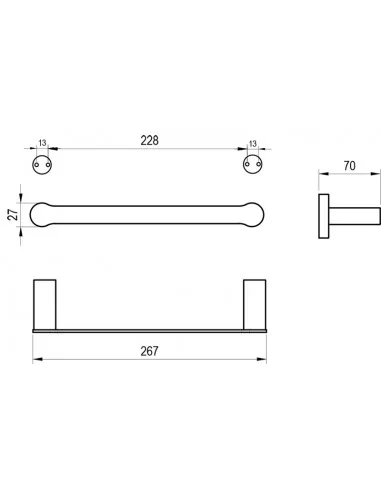Rankšluosčių laikiklis Fold FD 301, Juodas matinis, RAVAK
