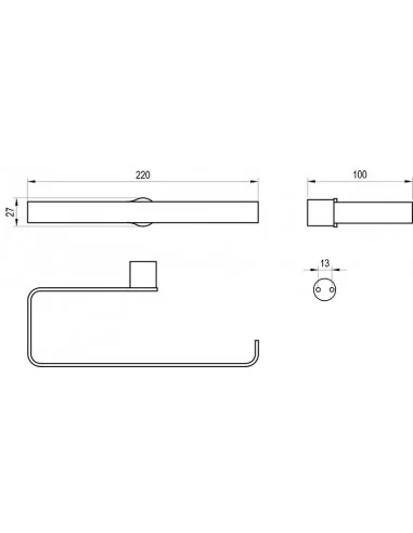 Rankšluosčių laikiklis Fold FD 302, Šlifuoto nerūdijančio plieno, RAVAK