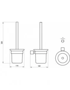 Tualeto šepetys Fold FD 410, Juodas matinis, RAVAK