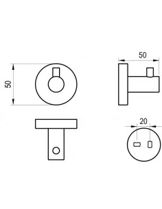 Kabliukas Kona KN 110, Juodas matinis, RAVAK