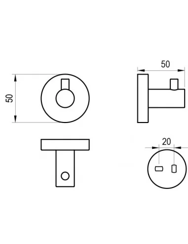 Kabliukas Kona KN 110, Baltas matinis, RAVAK