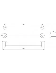 Rankšluosčių laikiklis Kona KN 310, Juodas matinis, RAVAK