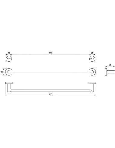 Rankšluosčių laikiklis Kona KN 311, Baltas matinis, RAVAK