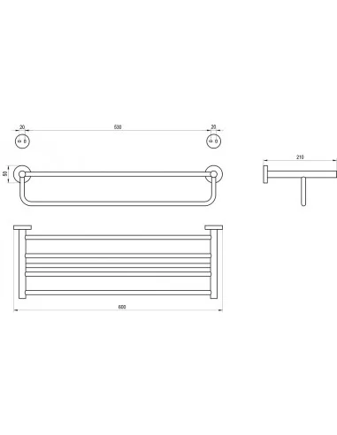 Rankšluosčių lentynėlė Kona KN 330, Šlifuoto grafito, RAVAK