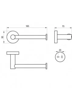Tualetas Popieriaus laikiklis Kona KN 400, Šlifuoto nerūdijančio plieno, RAVAK