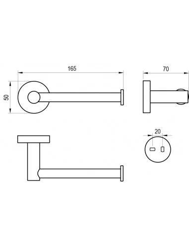 Tualetas Popieriaus laikiklis Kona KN 400, Baltas matinis, RAVAK