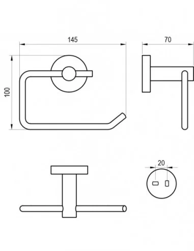Tualetas Popieriaus laikiklis Kona KN 401, Baltas matinis, RAVAK