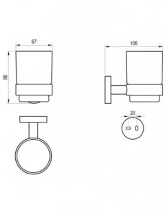 Stiklinės laikiklis Kona KN 210, Juodas matinis, RAVAK