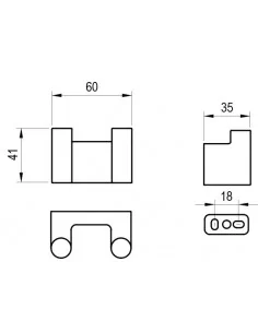 Dvigubas kabliukas Chrome II CR II 100, Juodas matinis, RAVAK