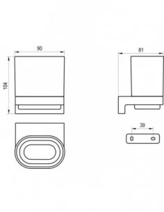 Laikiklis su stikline Chrome II CR II 210, Blizgus chromas, RAVAK