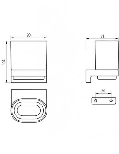 Laikiklis su stikline Chrome II CR II 210, Juodas matinis, RAVAK