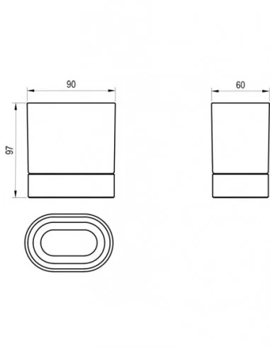 Stiklinė Chrome II CR II 211, Juodas matinis, RAVAK