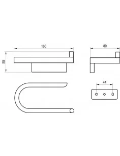 Tualetinio popieriaus laikiklis Chrome II CR II 400, Blizgus chromas, RAVAK