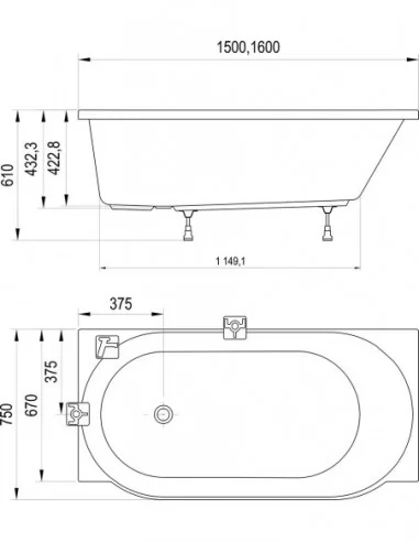 Vonia ARC K/D, Balta, RAVAK