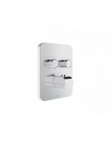 Flat FL 063.00 termostatinis potinkinis maišytuvas su jungikliu, skirtas montuoti su R-box, Blizgus chromas, RAVAK