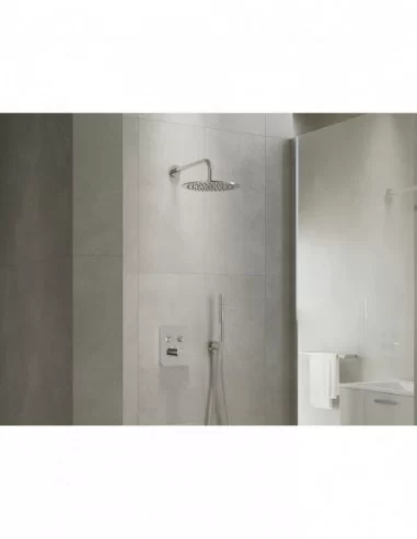 Flat FL 063.00 termostatinis potinkinis maišytuvas su jungikliu, skirtas montuoti su R-box, Blizgus chromas, RAVAK