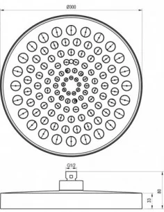 991.00 Apvali dušo galvutė, Blizgus chromas, RAVAK