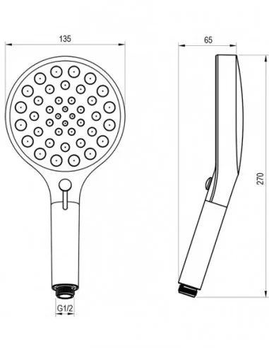 950.00 Dušo galvutė Air, 3 funkcijos, Baltas matinis, RAVAK