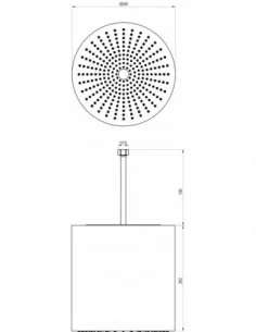 Apvalus galvos dušas, cilindras, Šlifuoto nerūdijančio plieno, RAVAK