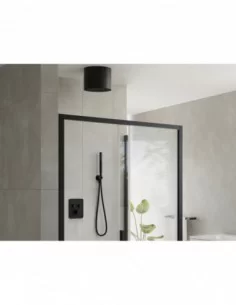 Apvalus galvos dušas, cilindras, Juodas matinis, RAVAK