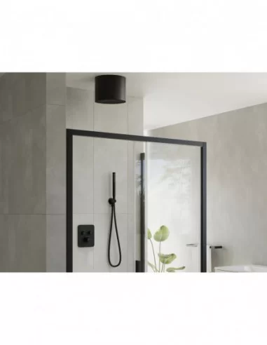 Apvalus galvos dušas, cilindras, Juodas matinis, RAVAK