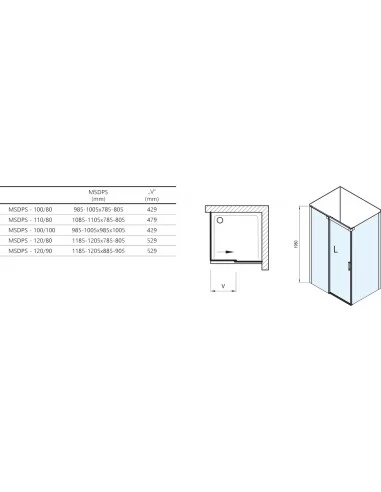 Dušo kabina Matrix MSDPS, Chromo, RAVAK