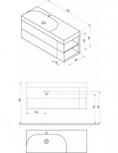Spintelė po praustuvu SD Lite 120 K/D, Balta, RAVAK