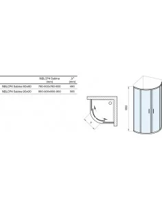 Žema dušo kabina Blix II NBLCP4 Sabina, Juoda, RAVAK