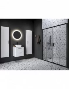 Dušo durys Blix II NBLDP4, juodos sp., RAVAK