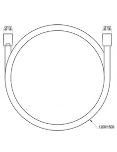 Plastikinė bidė žarna 120-150cm, juodos sp., RAVAK