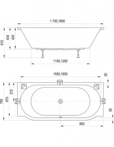 Akrilinė vonia ARC, RAVAK