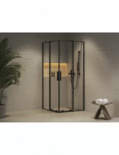 Dušo kabina Roll RORV2, juodos sp., RAVAK