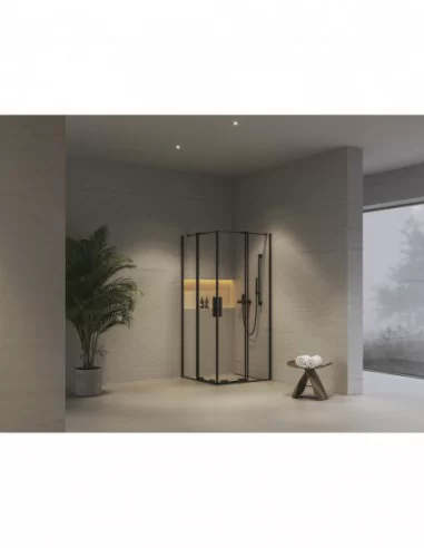 Dušo kabina Roll RORV2, juodos sp., RAVAK