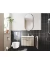 Grohe 5 in 1 potinkinis klozeto rėmas su BauCeramic Rimless pakabinamu klozetu ir chromuotu mygtuku