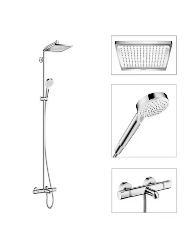 Dušo sistema voniai su termostatiniu maišytuvu Crometta E 240 1jet, Hansgrohe