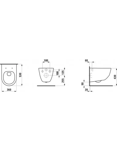 Pakabinamas unitazas Laufen Pro Rimless su INEO rėmu ir HORIZON nuleidimo plokštele
