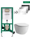 Pakabinamas unitazas Laufen Pro Rimless su INEO rėmu ir HORIZON nuleidimo plokštele