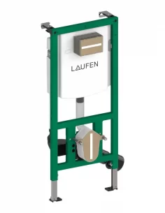 Pakabinamas unitazas Laufen PRO X Silent Flush su INEO rėmu ir HORIZON nuleidimo plokštele