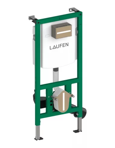 Pakabinamas unitazas Laufen PRO X Silent Flush su INEO rėmu ir HORIZON nuleidimo plokštele