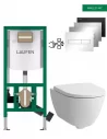 Pakabinamas unitazas Laufen PRO X Silent Flush su INEO rėmu ir HORIZON nuleidimo plokštele