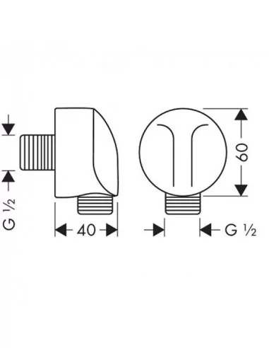 Jungtis dušo žarnai potinkinė Fixfit E, Hansgrohe