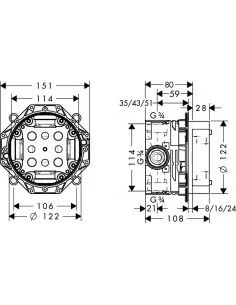 Potinkinė dėžutė Ibox universal, Hansgrohe