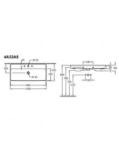 Praustuvas pakabinamas Collaro 800, 1000, 1200 mm, Villeroy&Boch